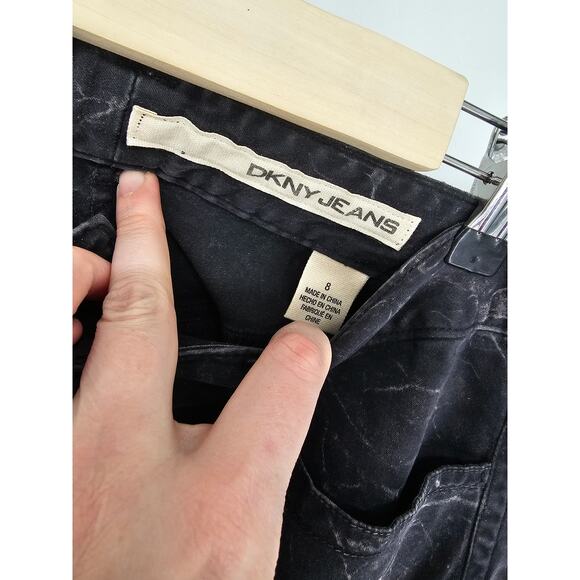 DKNY Jeans Women's Black Mid Rise Cropped Wide Leg Pockets Jeans Size 8 - Picture 3 of 4